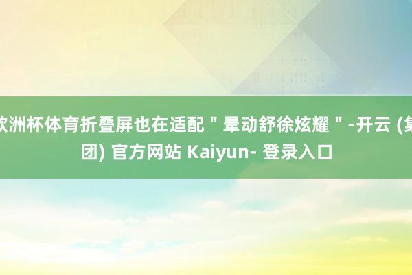 欧洲杯体育折叠屏也在适配"晕动舒徐炫耀"-开云 (集团) 官方网站 Kaiyun- 登录入口