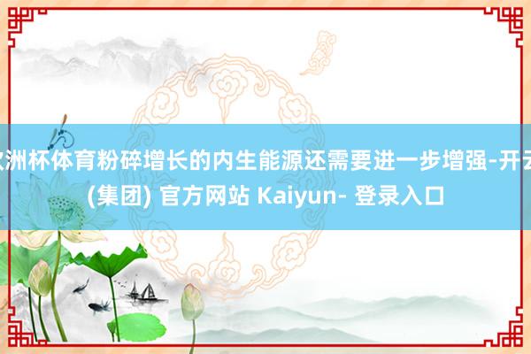 欧洲杯体育粉碎增长的内生能源还需要进一步增强-开云 (集团) 官方网站 Kaiyun- 登录入口