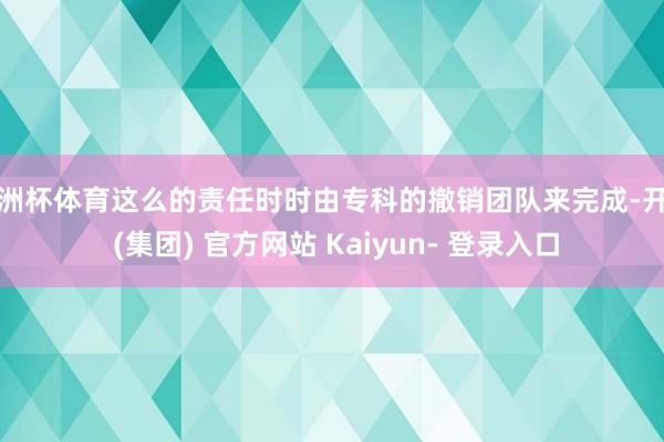 欧洲杯体育这么的责任时时由专科的撤销团队来完成-开云 (集团) 官方网站 Kaiyun- 登录入口