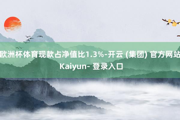 欧洲杯体育现款占净值比1.3%-开云 (集团) 官方网站 Kaiyun- 登录入口