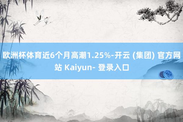 欧洲杯体育近6个月高潮1.25%-开云 (集团) 官方网站 Kaiyun- 登录入口