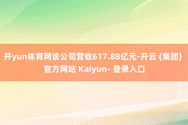 开yun体育网该公司营收617.88亿元-开云 (集团) 官方网站 Kaiyun- 登录入口
