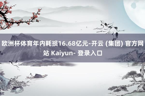 欧洲杯体育年内耗损16.68亿元-开云 (集团) 官方网站 Kaiyun- 登录入口
