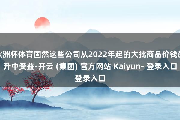 欧洲杯体育固然这些公司从2022年起的大批商品价钱飙升中受益-开云 (集团) 官方网站 Kaiyun- 登录入口
