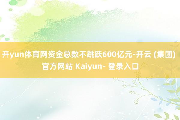 开yun体育网资金总数不跳跃600亿元-开云 (集团) 官方网站 Kaiyun- 登录入口