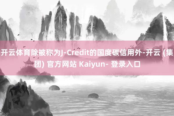 开云体育除被称为J-Credit的国度碳信用外-开云 (集团) 官方网站 Kaiyun- 登录入口