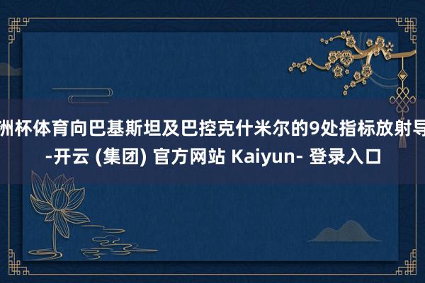 欧洲杯体育向巴基斯坦及巴控克什米尔的9处指标放射导弹-开云 (集团) 官方网站 Kaiyun- 登录入口