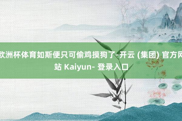 欧洲杯体育如斯便只可偷鸡摸狗了-开云 (集团) 官方网站 Kaiyun- 登录入口