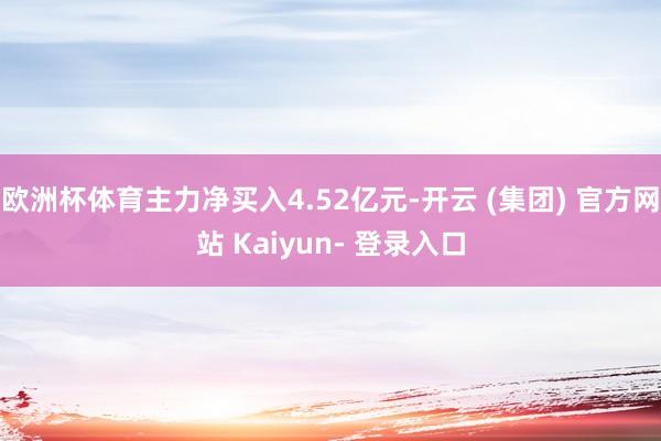 欧洲杯体育主力净买入4.52亿元-开云 (集团) 官方网站 Kaiyun- 登录入口