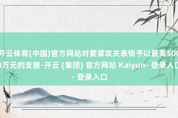 开云体育(中国)官方网站对要紧攻关表情予以最高5000万元的支握-开云 (集团) 官方网站 Kaiyun- 登录入口