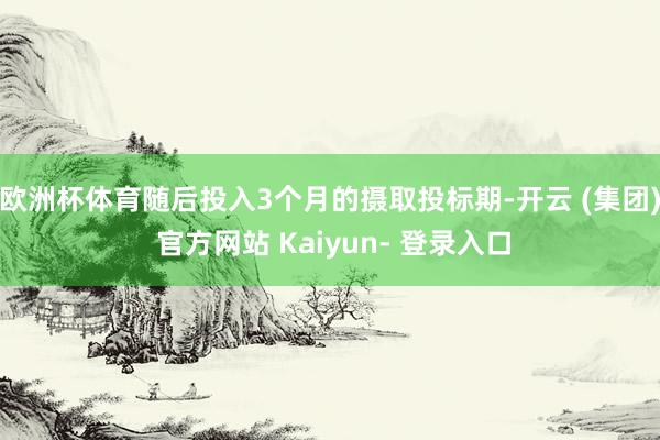 欧洲杯体育随后投入3个月的摄取投标期-开云 (集团) 官方网站 Kaiyun- 登录入口