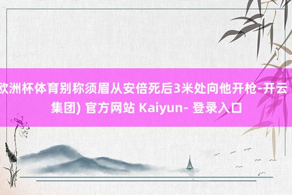 欧洲杯体育别称须眉从安倍死后3米处向他开枪-开云 (集团) 官方网站 Kaiyun- 登录入口